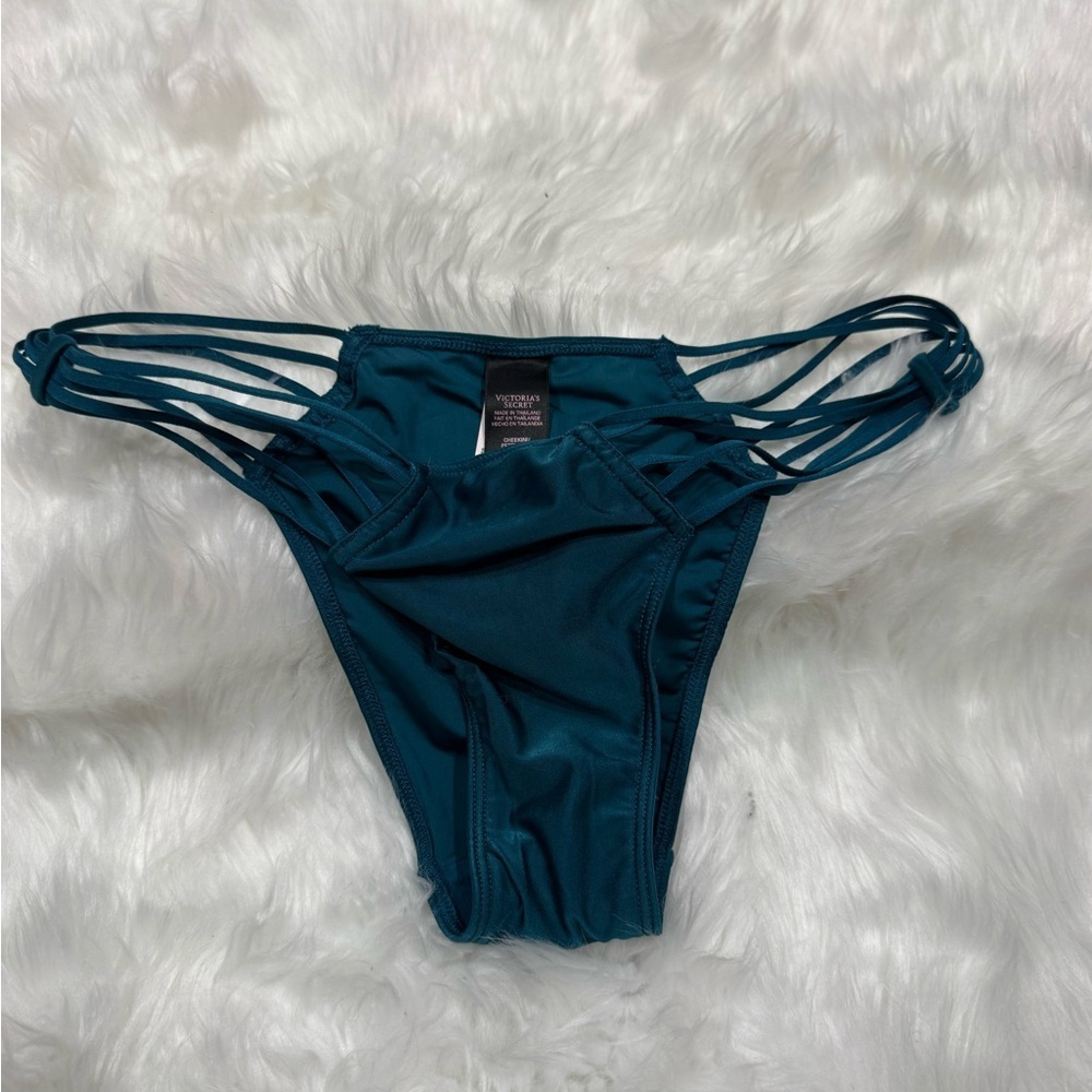 Discontinued Victorias Secret Teal Satin Bottomn Swim